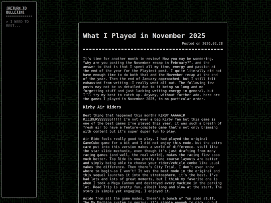 gamecorner/bulletin/2025-11-in-review screenshot
