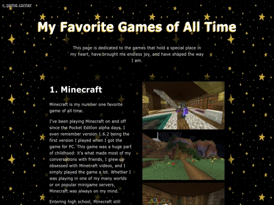 gamecorner/favorite-games-of-all-time screenshot