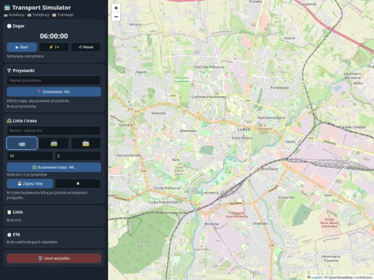 HTML_Symulator_Transportu_Publicznego screenshot
