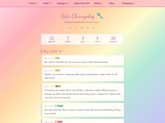 changelog screenshot
