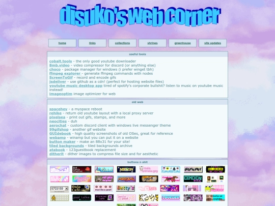links screenshot