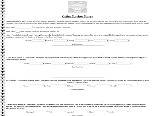 survey screenshot