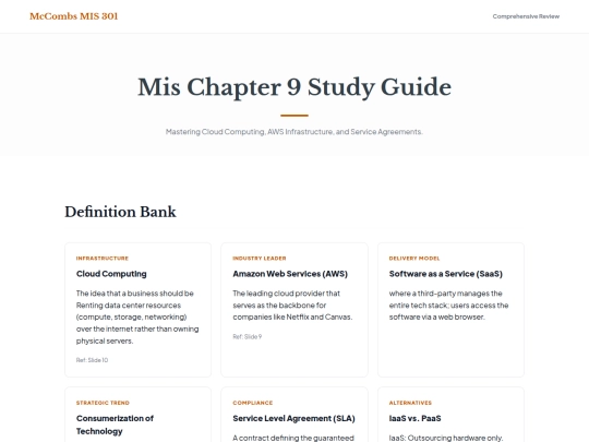 MISCH9StudyGuide screenshot