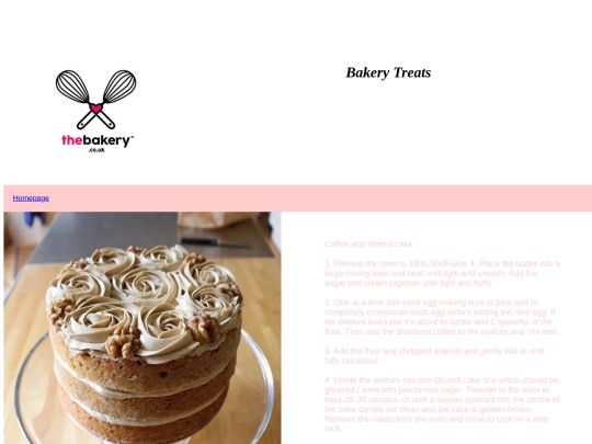 Coffee and walnut cake screenshot