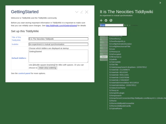 tiddlywiki screenshot
