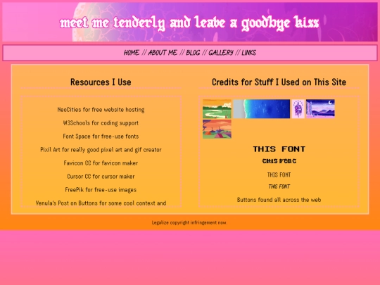 links screenshot
