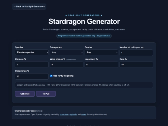 Stardragon_Generator screenshot