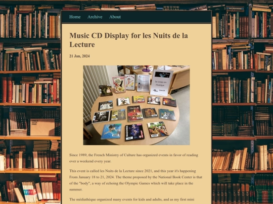 posts/2024-01-21-Music-CD-Display-for-les-Nuits-de-la-Lecture screenshot