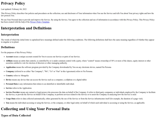 privacypolicy screenshot