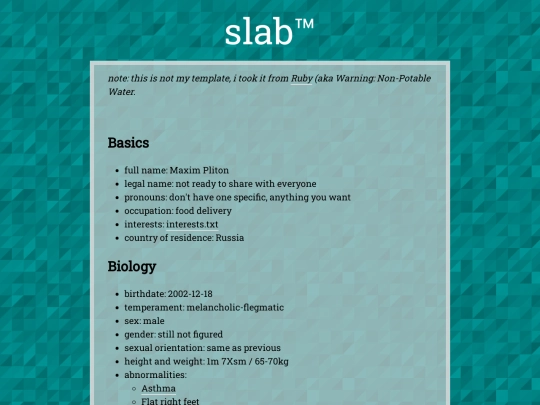 info screenshot