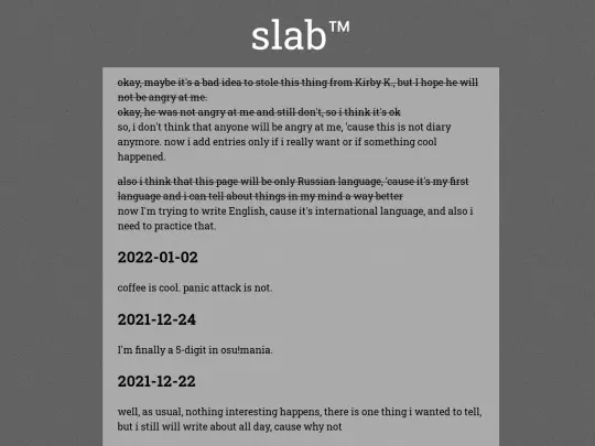 journal/diary screenshot