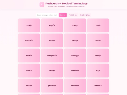 medical-flashcards screenshot