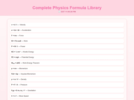 physics-formulas screenshot