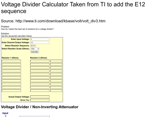 Voltage Divider Calculator screenshot