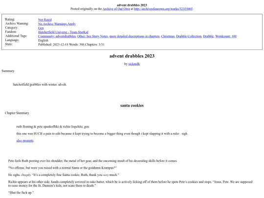 fanfictionarchive.html/advent_drabbles_2023 screenshot