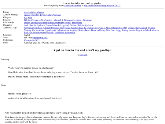 fanfictionarchive.html/i got no time to live screenshot