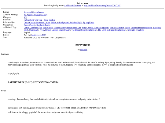 fanfictionarchive.html/intravenous screenshot