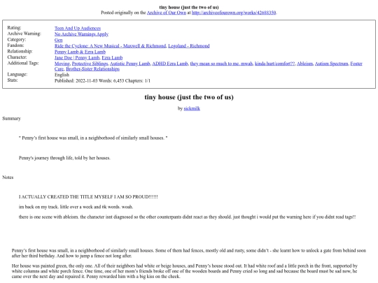 fanfictionarchive.html/tiny house just the two screenshot