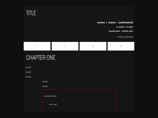 -fictemplate screenshot