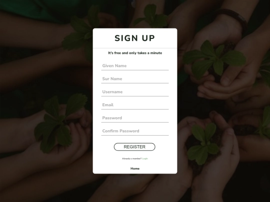 Register screenshot
