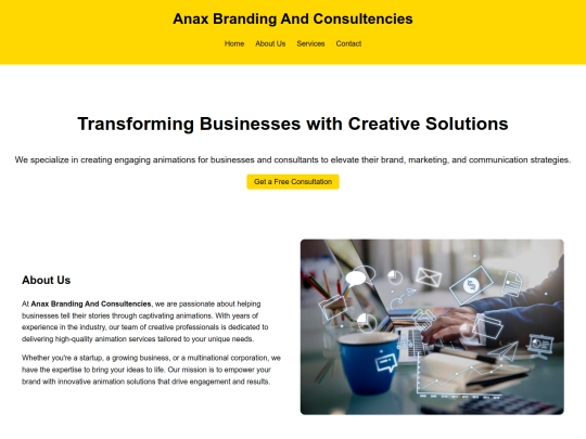anax branding and consultencies screenshot