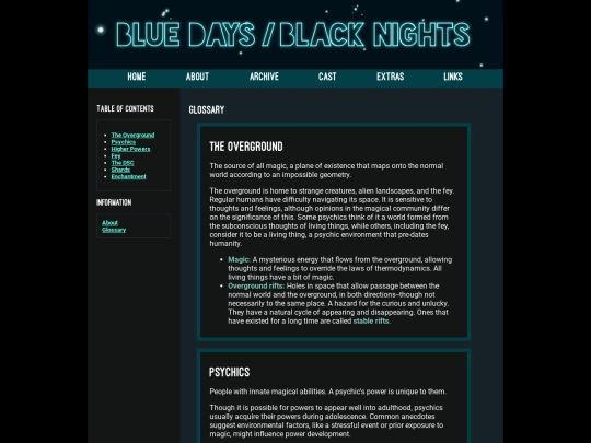 about/glossary screenshot