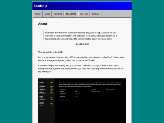 game_reviews/text_game/seedship screenshot