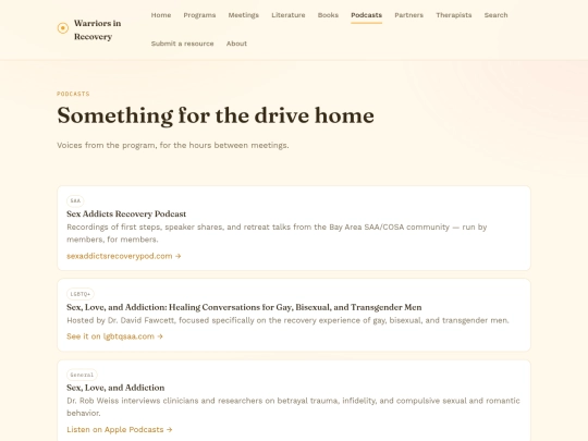 podcasts screenshot