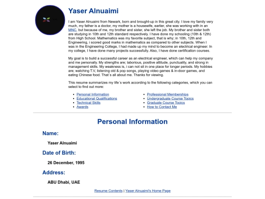 resume screenshot