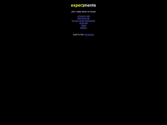 experiments screenshot