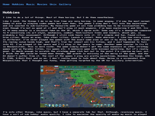 hobbies screenshot