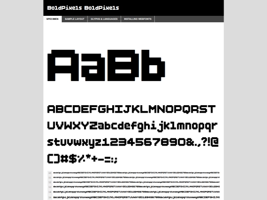 resources/fonts/boldpixels/boldpixels1.4-demo screenshot