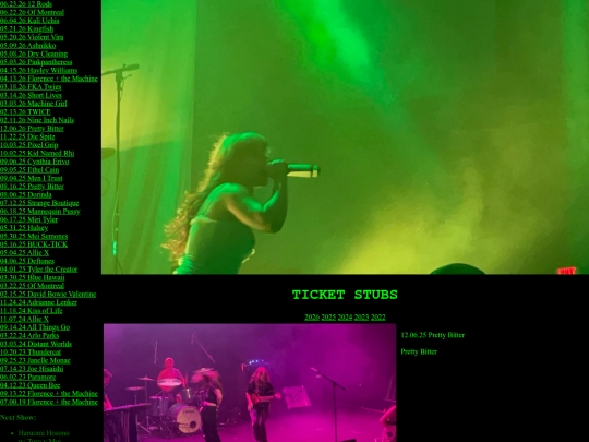 Concerts/2025 screenshot