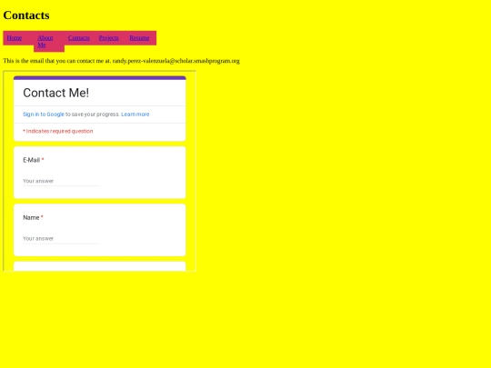 contact screenshot