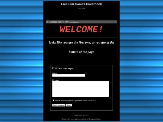 guestbook screenshot