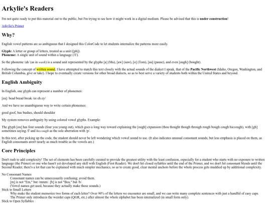 Readers screenshot