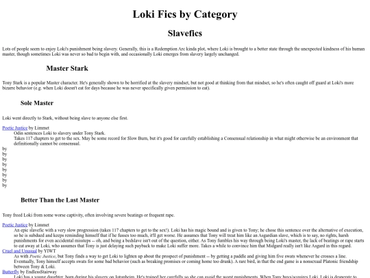 fics/MCU/Loki/Genres screenshot