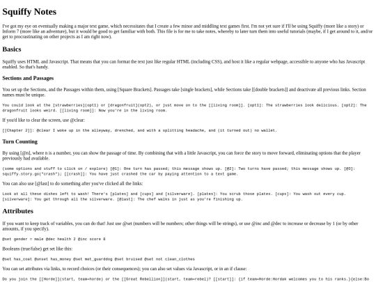 squiffy/tutorial/notes screenshot