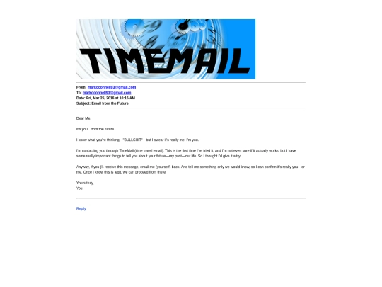 TimeTravelEmail screenshot