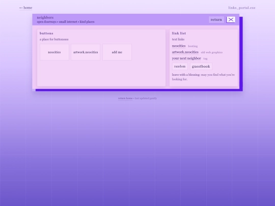 links screenshot