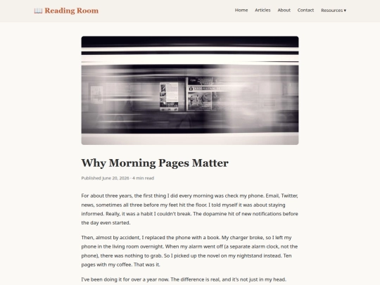 article-morning-pages screenshot