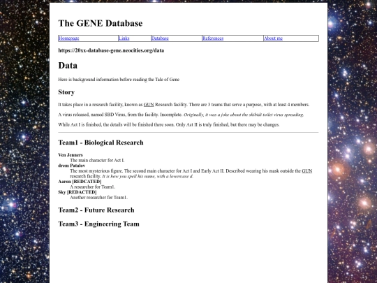 data screenshot