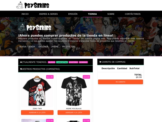 Proyecto/camisetas screenshot