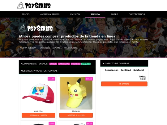 Proyecto/gorras screenshot