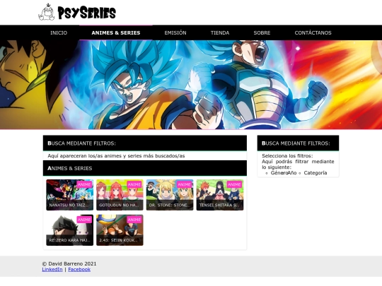 Proyecto/series screenshot