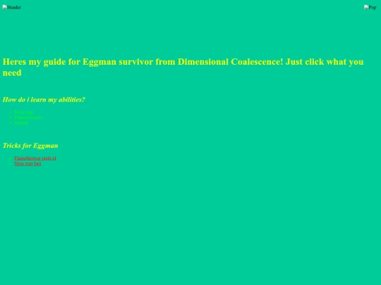 Eggman guide/First page screenshot