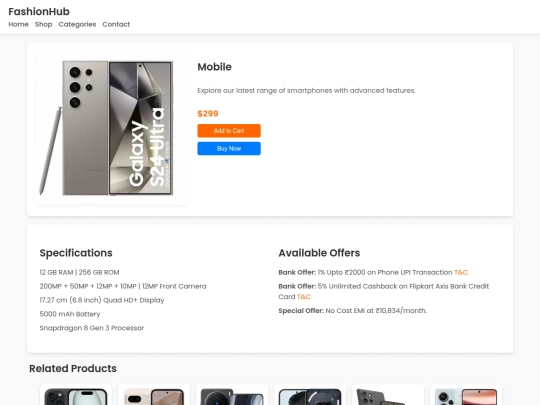 Fashion Hub/product-details screenshot