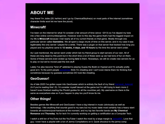 aboutme screenshot
