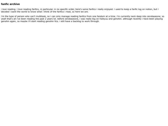 fanficarchive screenshot