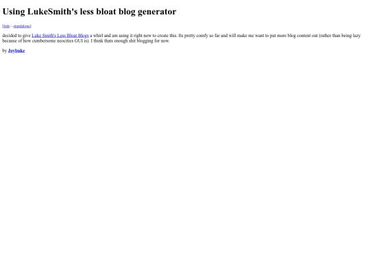 archive/blog/using-lukesmiths-less-bloat-blog-generator screenshot